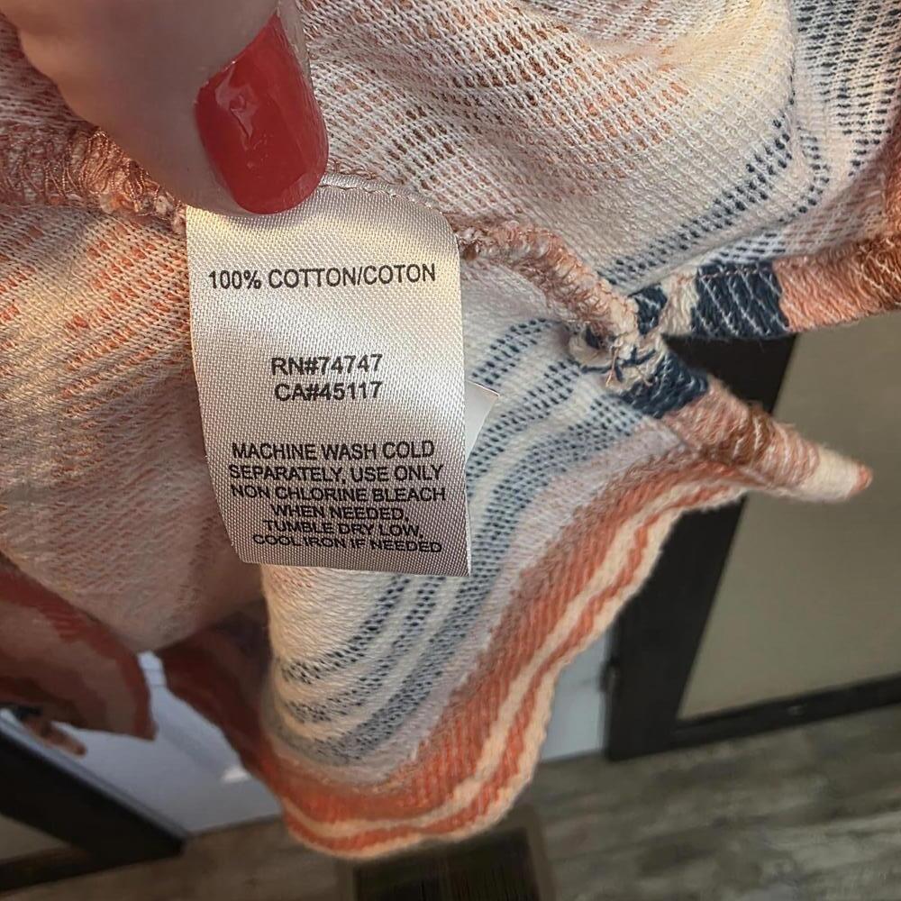 Naturale Reflections Women's Striped Cotton Hoodie Sweatshirt Large NWOT - Picture 3 of 8
